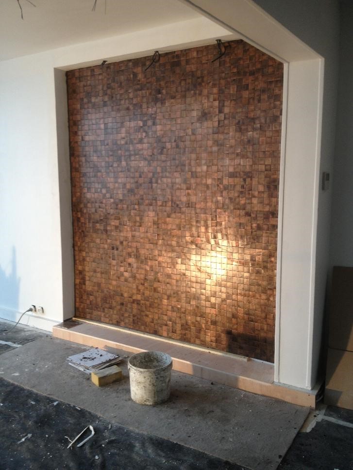 rénovation intérieure pan de mur mosaïque